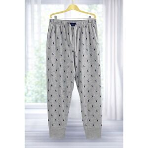 Polo‎ Ralph Lauren Sleepwear Jogger Pants Gray All Over Navy Pony Loungewear M